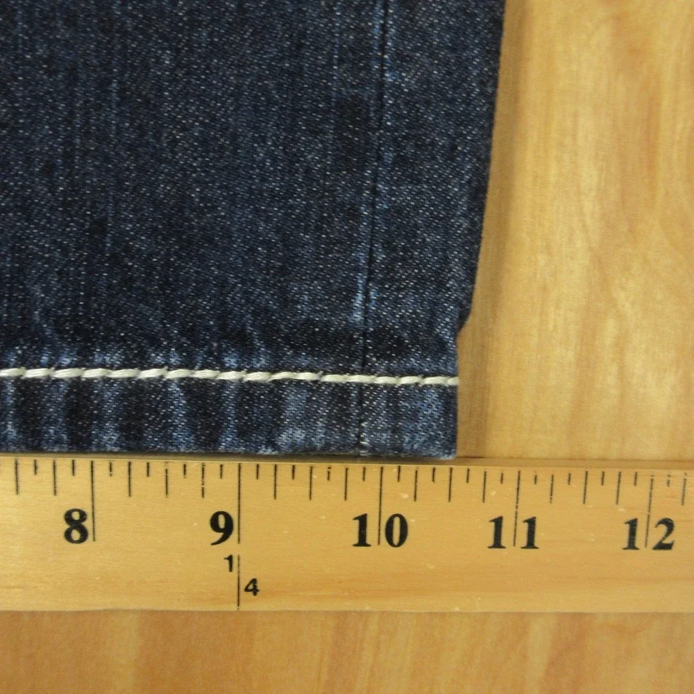 ROCK REVIVAL Mario Straight Leg Jeans 40 (42) X 33 Dark‎ Wash Denim Fleur-de-lis